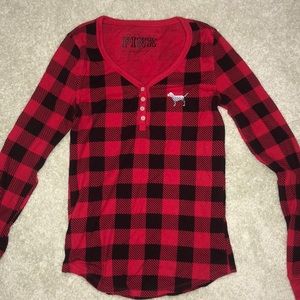 PINK xmas pajama top, longsleeve